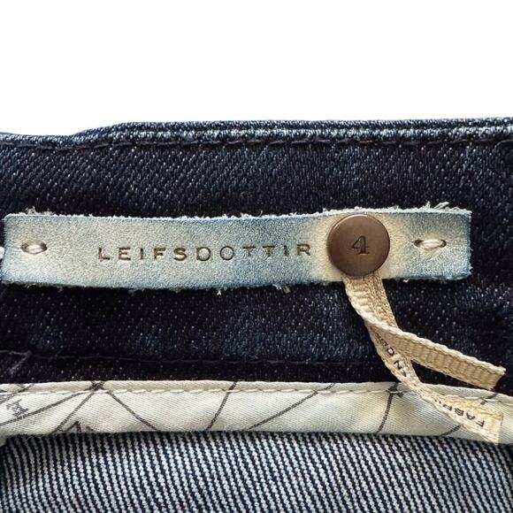 Anthropologie Leifsdottir Denim mini skirt Womens Sz 4 Pleated jean Pockets - Picture 5 of 10